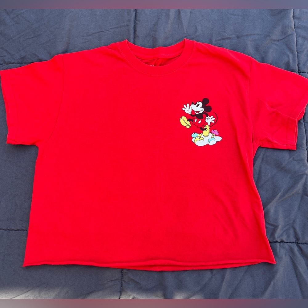Disney Crop Top Red Mickey Mouse T-Shirt
